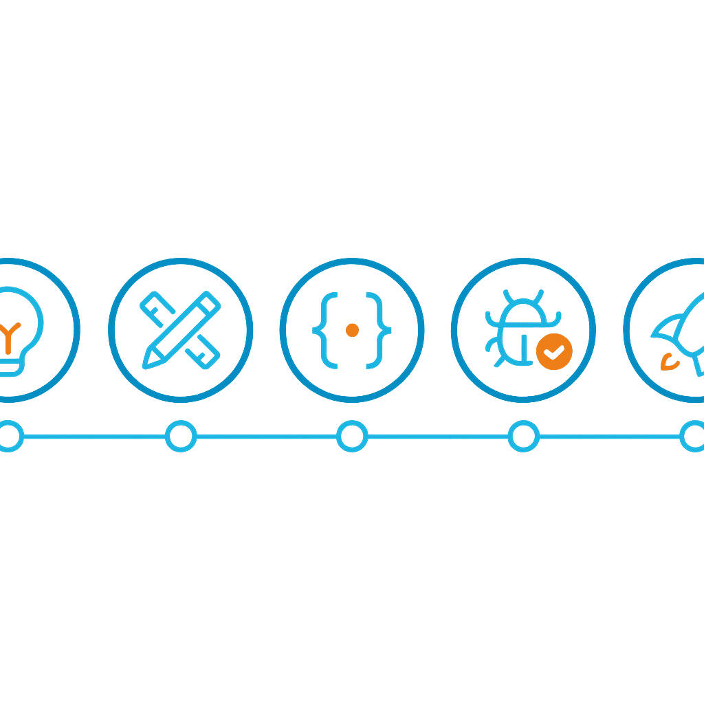 MicroSky app development lifecycle: concept, design, develop, test, launch
