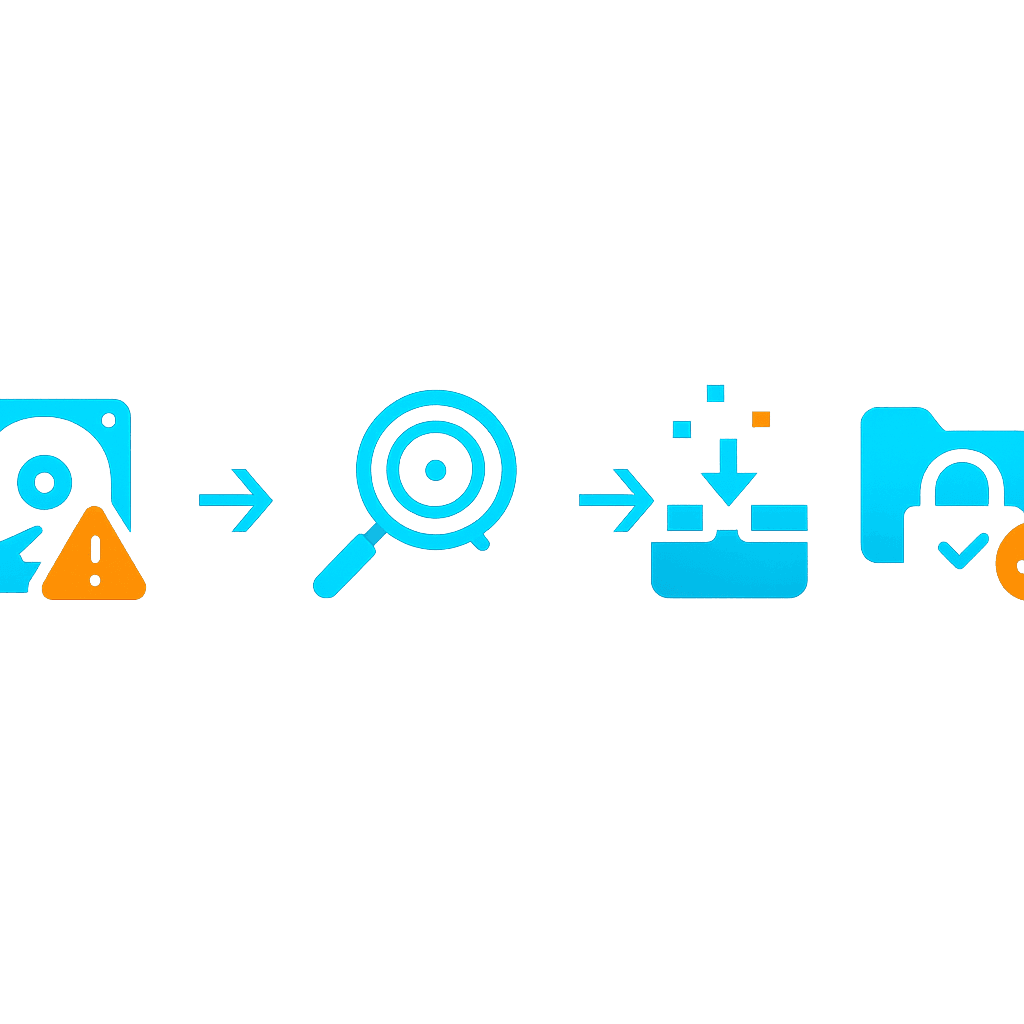 MicroSky data recovery process: assess, diagnose, recover, securely deliver